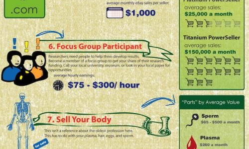 10 Ways to Make Money Without a Job Infographic