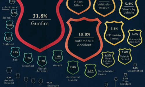 The most common causes of death for police officers