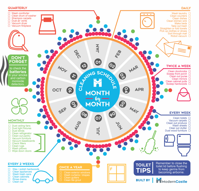 ultimate cleaning schedule infographic