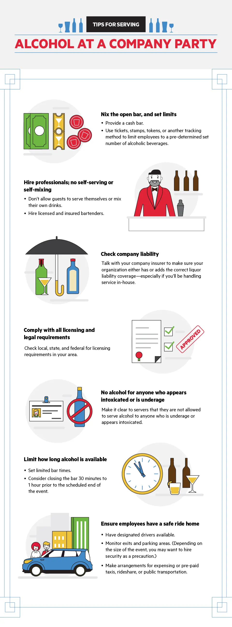 showing how to safely serve alcohol at work related functions