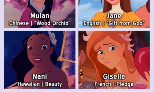 Disney princess names' language and meanings.